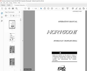 FURUKAWA HCR1500Ⅱ  HYDRAULIC CRAWLER DRILL Operation Manual PDF DOWNLOAD