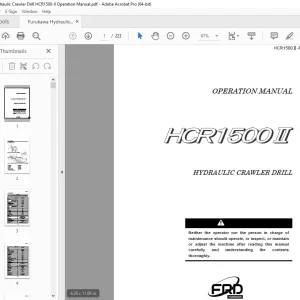 FURUKAWA HCR1500Ⅱ  HYDRAULIC CRAWLER DRILL Operation Manual PDF DOWNLOAD