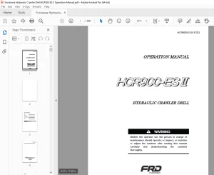FURUKAWA HCR900-ESⅡ HYDRAULIC CRAWLER DRILL Operation Manual PDF DOWNLOAD