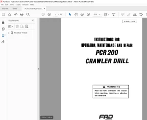 FURUKAWA PCR 200 CRAWLER DRILL Operation Maintenance & Repair Manual PDF DOWNLOAD