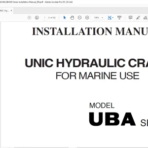 FURUKAWA UNIC HYDRAULIC CRANE FOR MARINE USE UBA SERIES UBA260  UBA340 UBA500 INSTALLATION MANUAL PDF