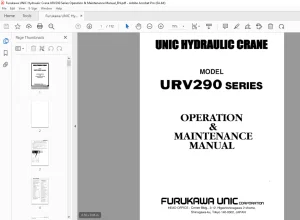 FURUKAWA UNIC HYDRAULIC CRANE URV290 Series Operation & Maintenance Manual PDF DOWNLOAD