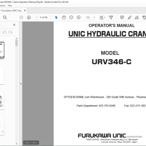 FURUKAWA UNIC Hydraulic Crane URV346-C  Operators Manual PDF DOWNLOAD