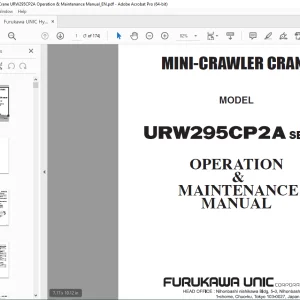 FURUKAWA UNIC MINI-CRAWLER CRANE URW295CP2A OPERATION & MAINTENANCE MANUAL PDF