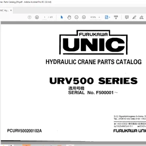 FURUKAWA UNIC URV500 SERIES Hydraulic Crane Parts Manual SN F500001 PDF DOWNLOAD