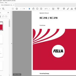 Fella EU JURAS KC 210 JURA KC 270 Conditioner OPERATORS MANUAL PDF DOWNLOAD