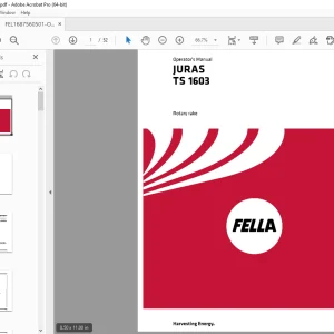 Fella EU JURAS TS 1603 Rotary rake OPERATORS MANUAL PDF DOWNLOAD
