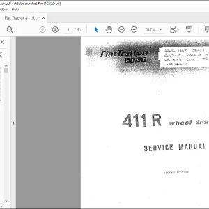 Fiat Trattori 411R Wheel Tractor Service Manual - PDF DOWNLOAD
