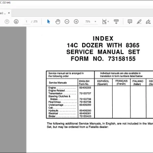 FiatAllis 14C With 8365 Dozer Service Manual 73158155 - PDF DOWNLOAD