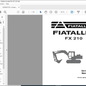 FiatAllis FX210 Hydraulic Excavator Service Manual 60406755 - PDF DOWNLOAD