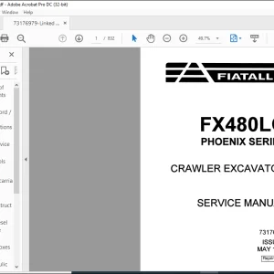 FiatAllis FX480LC Phoenix Series Crawler Excavator Service Manual 73176979 - PDF DOWNLOAD