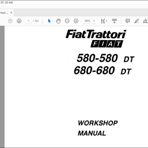 FiatTrattori 580 580 DT 680 680 DT Tractor Workshop Manual - PDF DOWNLOAD