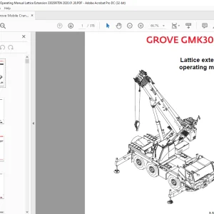 Grove Crane GMK 3060L Lattice Extension Operating Manual 3302997 - PDF DOWNLOAD