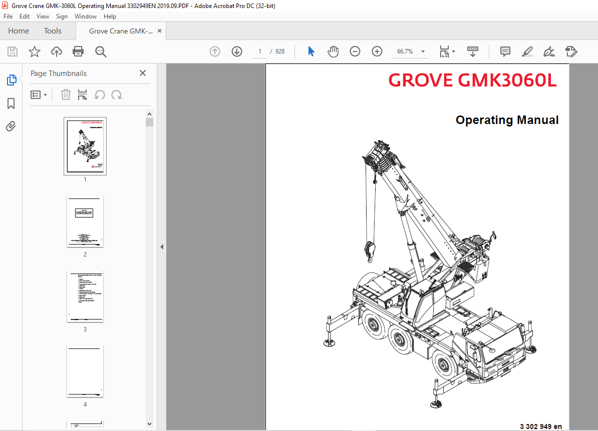 Grove Crane GMK 3060L Operating Manual 3302949 - PDF DOWNLOAD ...