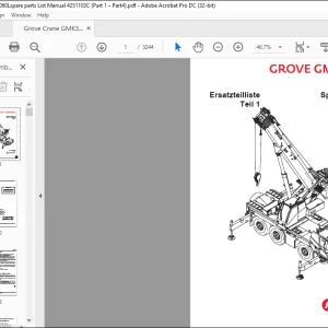 Grove Crane GMK 3060L Spare Parts Manual 4251103C - PDF DOWNLOAD