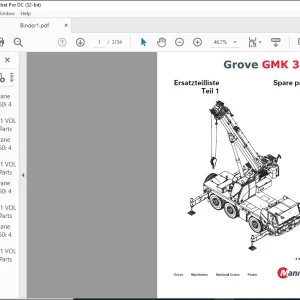 Grove Crane GMK 3060i Spare Parts Manual Vol 1 - Vol 4 - PDF DOWNLOAD