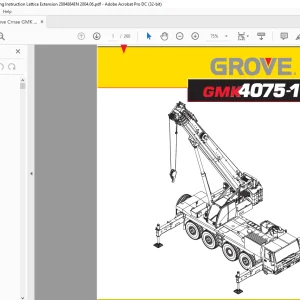 Grove Crane GMK 4075-1 Lattice extension operating instruction Manual 2084884 - PDF DOWNLOAD