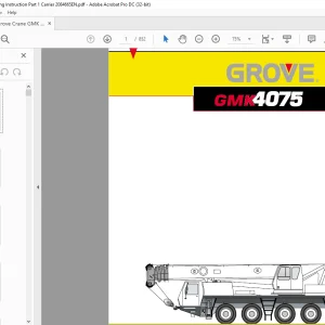 Grove Crane GMK 4075 Part 1 Carrier Operating Instruction Manual 2084665 - PDF DOWNLOAD