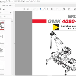 Grove Crane GMK 4080-1 Part 1 Driving Operating Instructions Manual 3112253 - PDF DOWNLOAD