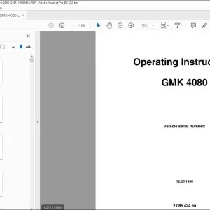 Grove Crane GMK 4080 Operating Instructions Manual 2085424 - PDF DOWNLOAD
