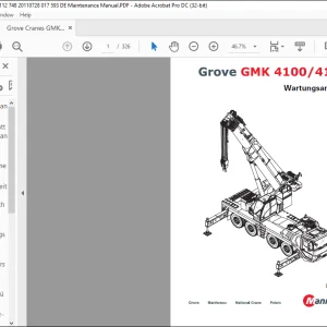Grove Crane GMK 4100 4100L Wartungsanleitung - PDF DOWNLOAD (German)
