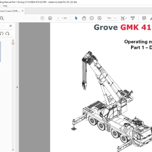 Grove Crane GMK 4100-L Part 1 Driving Operating Manual 3113128E - PDF DOWNLOAD
