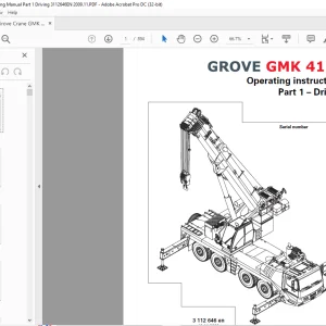 Grove Crane GMK 4100 Part 1 Driving Operating Instruction Manual - PDF DOWNLOAD