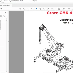Grove Crane GMK 4100 Part 1 Driving Operating Manual 3113126 - PDF DOWNLOAD