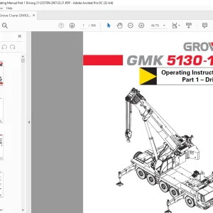 Grove Crane GMK 5130-1 Driving Operating Instructions Manual 3112357 - PDF DOWNLOAD