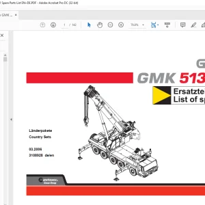 Grove Crane GMK 5130-1 Spare Parts Manual 3108928 - PDF DOWNLOAD