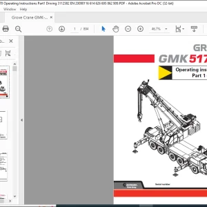 Grove Crane GMK-5170  Part1 Driving Operating Instructions Manual 3112582 - PDF DOWNLOAD