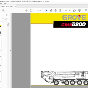 Grove Crane GMK 5200 Carrier Operating Instructions Manual 2084623 - PDF DOWNLOAD