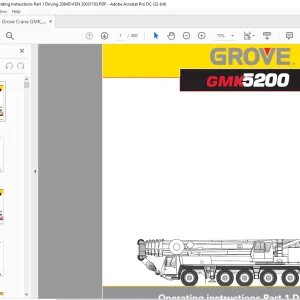 Grove Crane GMK 5200 Driving Operating Instructions Manual 2084814 - PDF DOWNLOAD
