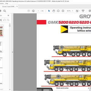 Grove Crane GMK 5200 GMK 6220 GMK 6220 L Lattice Extension Operating Instructions Manual 3112208 - PDF DOWNLOAD