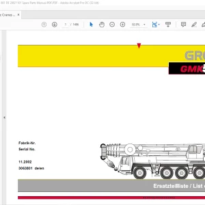 Grove Crane GMK 5200 Spare Parts Manual 3063801 - PDF DOWNLOAD