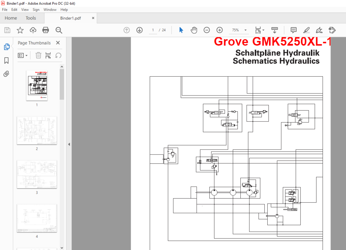 Grove Crane GMK 5250XL-1 Hydraulics Schematics Manual - PDF DOWNLOAD ...