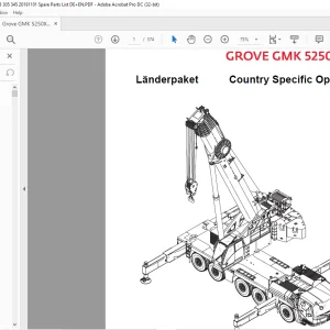 Grove Crane GMK 5250XL-1 Länderpaket Country Specific Options Parts Manual - PDF DOWNLOAD