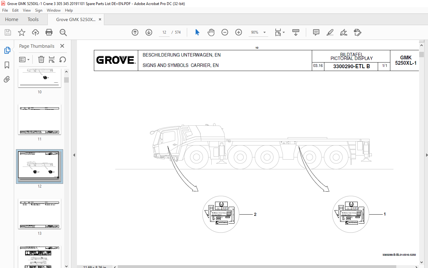 Grove Crane GMK 5250XL-1 Länderpaket Country Specific Options Parts ...