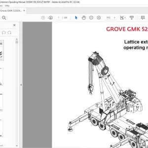 Grove Crane GMK 5250XL-1 Lattice Extension Operating Manual - PDF DOWNLOAD
