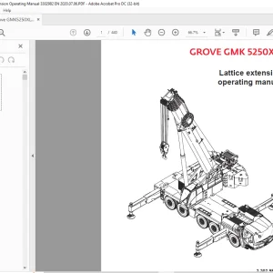 Grove Crane GMK 5250XL-1 Lattice Extension Operating Manual 3302982 - PDF DOWNLOAD