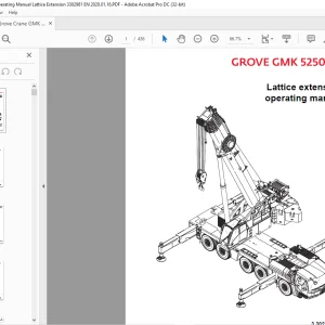 Grove Crane GMK 5250XL-1 Lattice extension Operating Manual - PDF DOWNLOAD