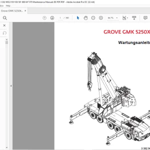 Grove Crane GMK 5250XL-1 Wartungsanleitung SN 3302965 - PDF DOWNLOAD (German)