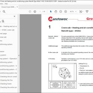 Grove Crane GMK 5250XL-1 cab Heating & air-conditioning system Retrofit Type IHVAC 20201211 - PDF DOWNLOAD
