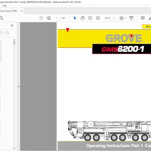 Grove Crane GMK 6200-1 Operating Instruction Part 1 Carrier Manual SN 2084585 - PDF DOWNLOAD