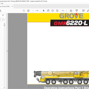Grove Crane GMK 6220 L Driving Operating Instructions Manual 2084753 - PDF DOWNLOAD