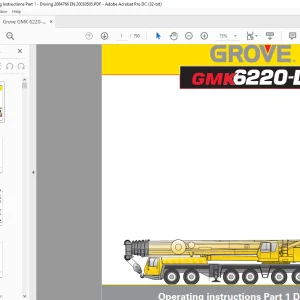 Grove Crane GMK 6220 L Driving Operating Instructions Manual 2084766 - PDF DOWNLOAD