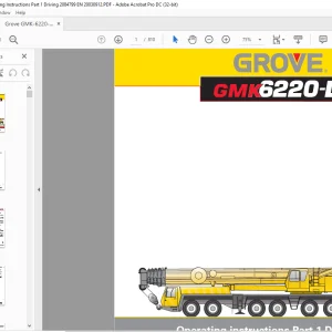 Grove Crane GMK 6220 L Driving Operating Instructions Manual 2084799 - PDF DOWNLOAD