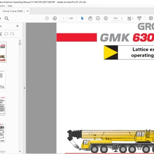 Grove Crane GMK 6300 Lattice Extension Operating Manual SN 3112447 - PDF DOWNLOAD