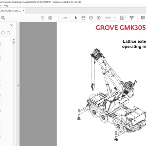 Grove Crane GMK3050LB Lattice extension operating manual 3302992  - PDF DOWNLOAD