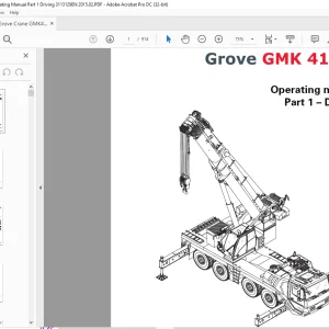Grove Crane GMK4100-L Part 1 Driving Operating Manual 3113129 - PDF DOWNLOAD